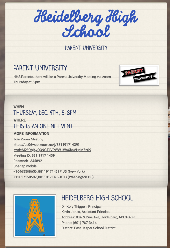 HHS Parent University